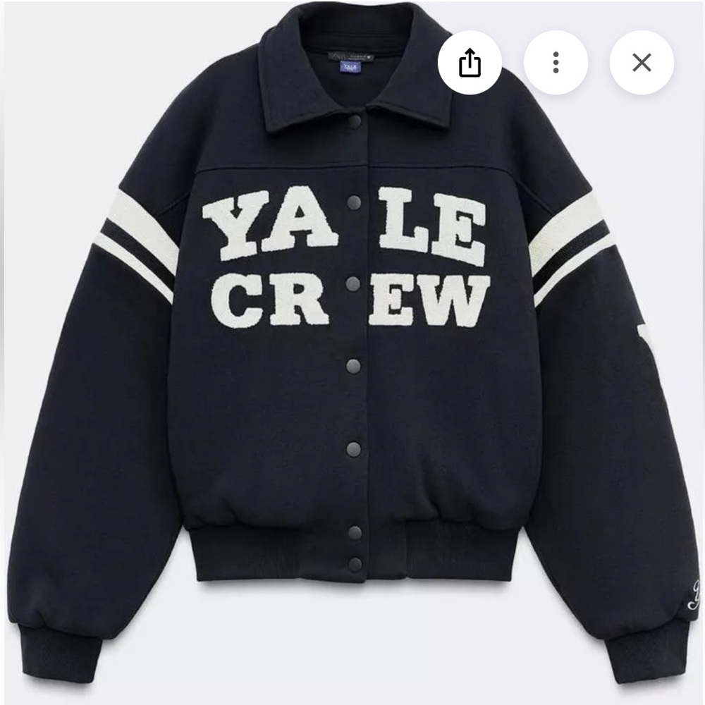 Yale Crew Black Varsity Jacket Navy new